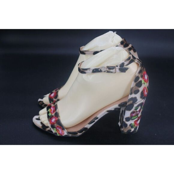 Madden Girl Size 6.5 Behave Leo Velvet Floral Heels Ankle - Picture 9 of 11
